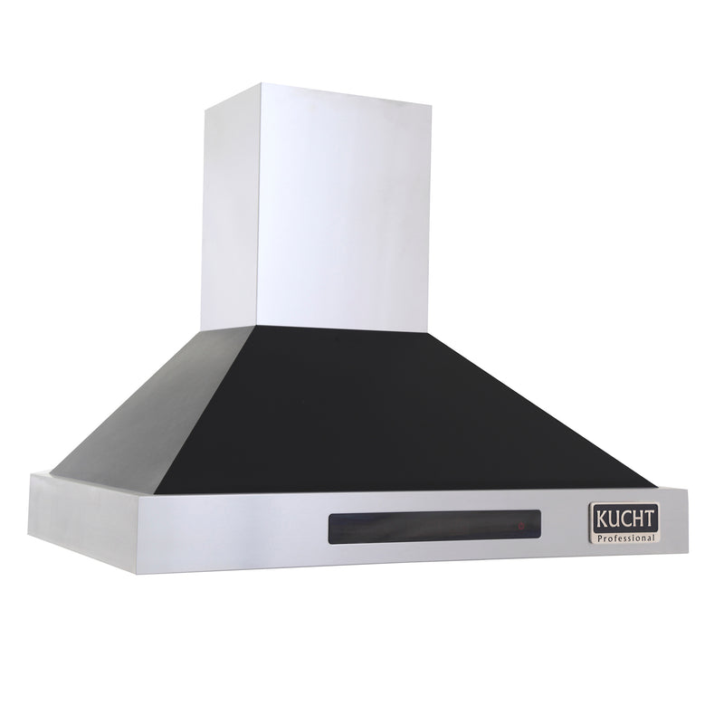 Kucht Professional 30" 900 CFM Wall Mount Range Hood in Black, Digital Controls, KRH3015-K