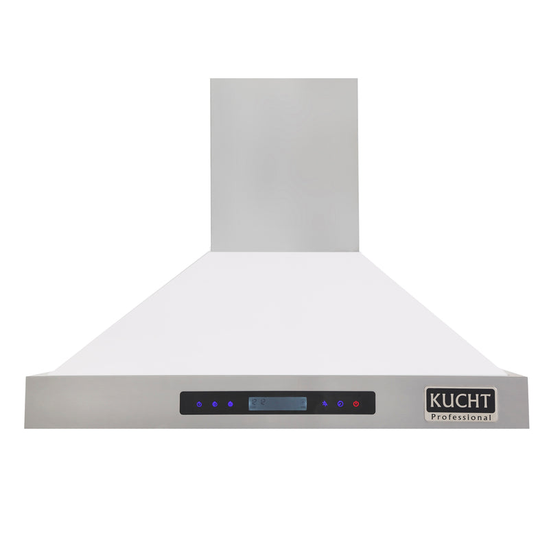 Kucht Professional 30" 900 CFM Wall Mount Range Hood in White, Digital Controls, KRH3015-W