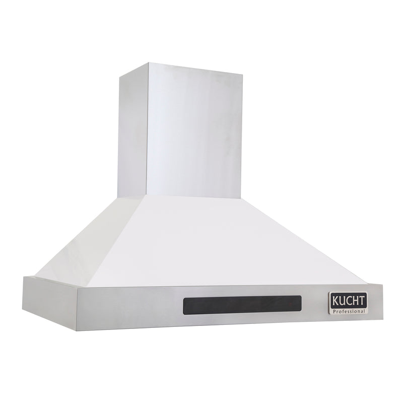 Kucht Professional 30" 900 CFM Wall Mount Range Hood in White, Digital Controls, KRH3015-W