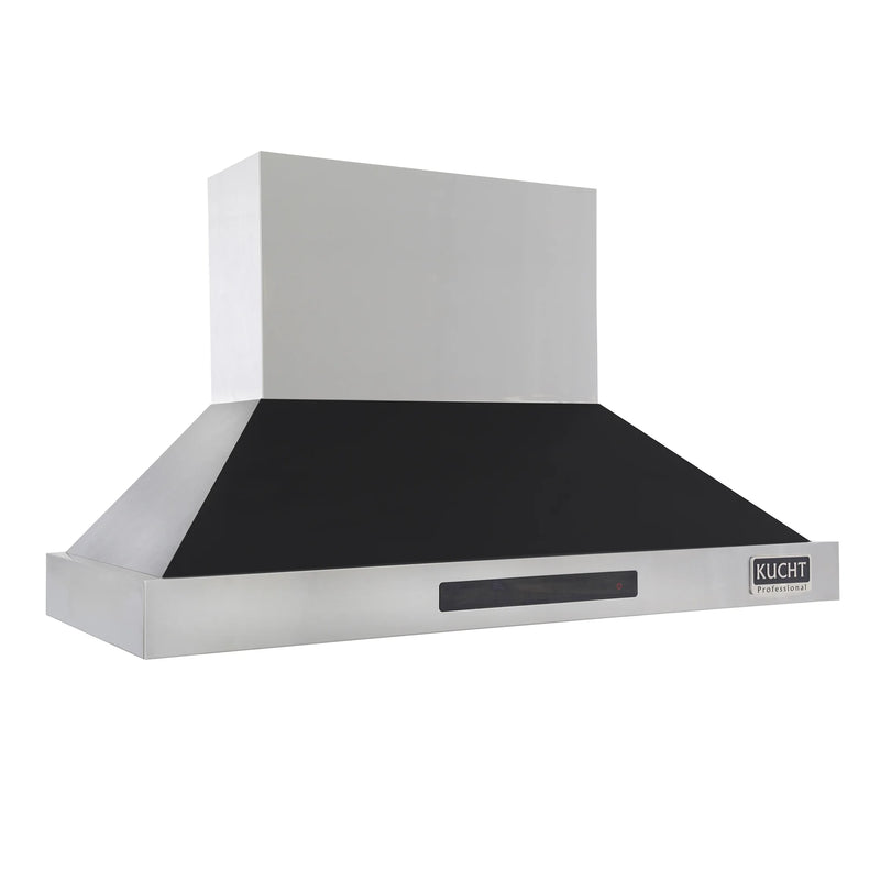 Kucht Professional 48" 1200 CFM Wall Mount Range Hood in Black, Digital Controls, KRH4815-K