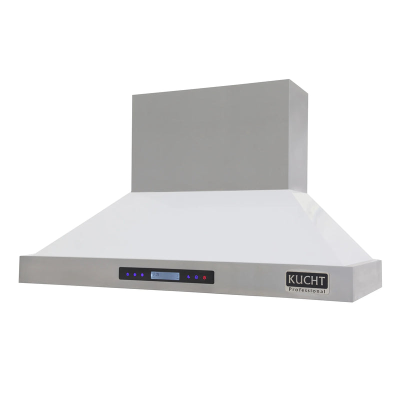 Kucht Professional 48" 1200 CFM Wall Mount Range Hood in White, Digital Controls, KRH4815-W