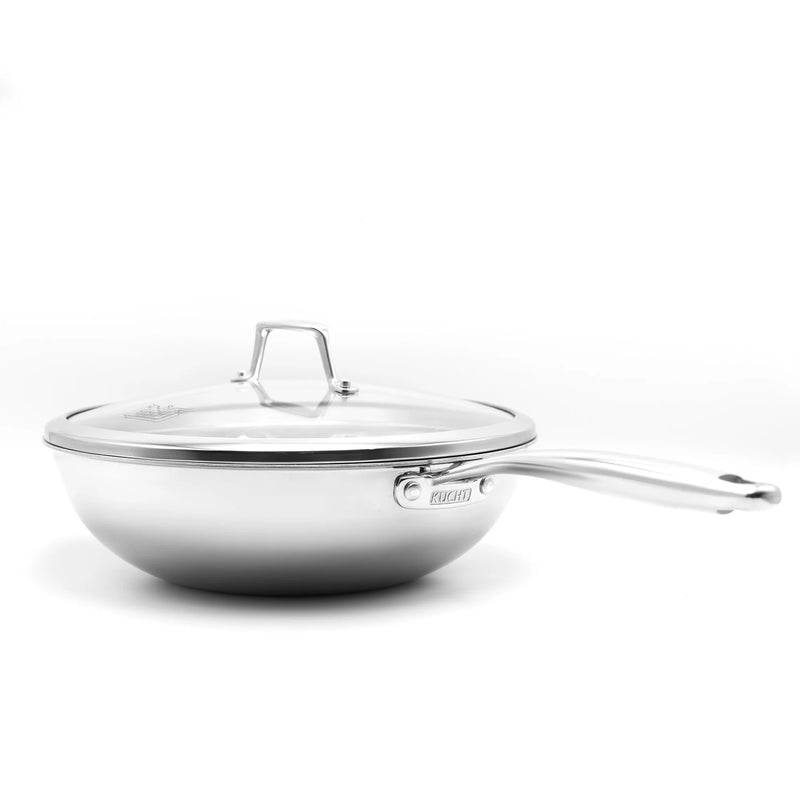 Kucht Professional Stainless Steel 3-Ply Wok with Lid, KW309