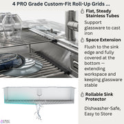 FORNO ACQUA 45 in. Drop-In/Undermount 3-Level Workstation Sink with Two Faucets & Glass Rinser