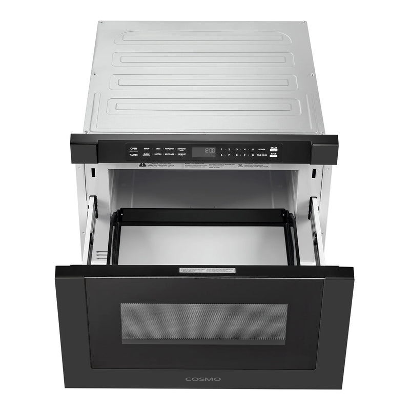 Cosmo 24" Haven Collection Microwave Drawer in Matte Black, 1.2 cu. ft., 1000W, Touch Controls, COS-12MWDBK-NH