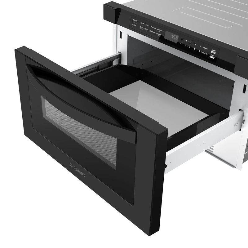 Cosmo 24" Haven Collection Microwave Drawer in Matte Black, 1.2 cu. ft., 1000W, Touch Controls, COS-12MWDBK