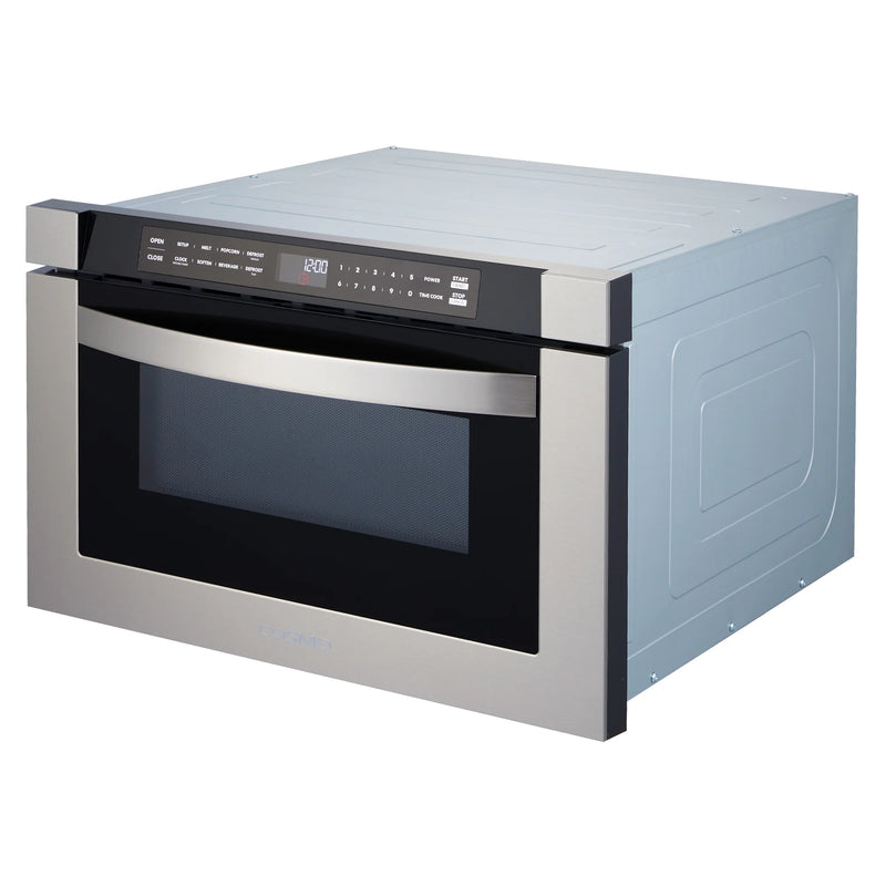 Cosmo 24" Built-In Microwave Drawer in Stainless Steel, 1000 Watts, 11 Power Levels, Automatic Presets, COS-12MWDSS