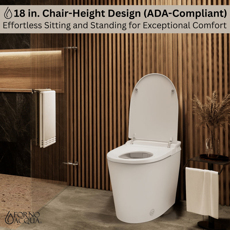 FORNO ACQUA Luxurious Smart Toilet. Includes Heated Seat, Auto Flush, Auto Lid, Powerful Flush, Ideal for Powder Rooms.