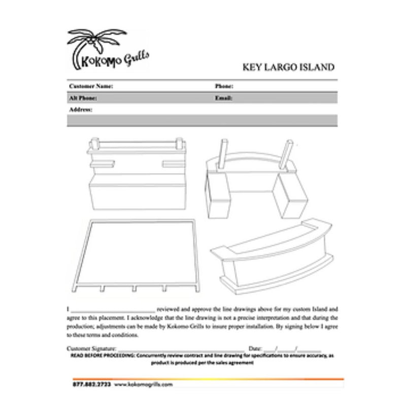 Kokomo Grills Key Largo Outdoor Kitchen with built-in stainless steel BBQ grill and 15x15 patio cover, modular durable design.