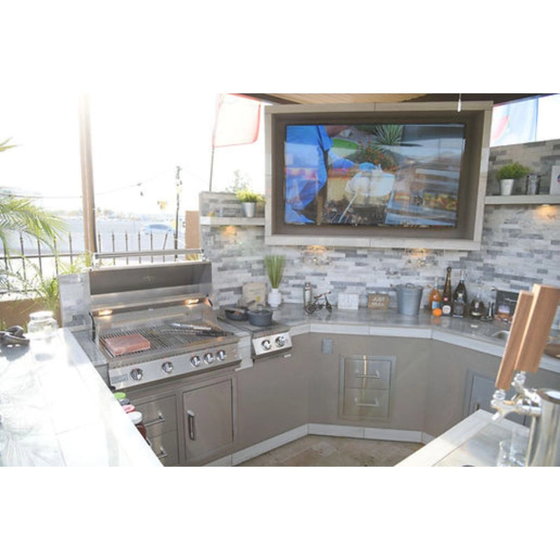 Kokomo Grills Outdoor Kitchen Stainless Steel Double Drawer KO-DD12 with 20” deep drawers, polished bar handles, and smooth ball bearing glides