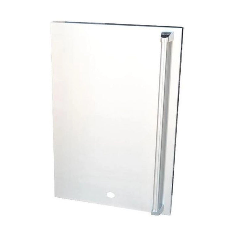 Kokomo Grills Fridge Door Sleeve KO-FDS in stainless steel with polished handle for classic series fridge upgrade and damage concealment.