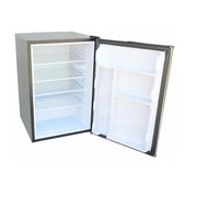 Kokomo Grills Pro Built-In Outdoor Kitchen Refrigerator with 4.6 cu ft capacity, stainless steel door, temp control, and soda rack sleeve.