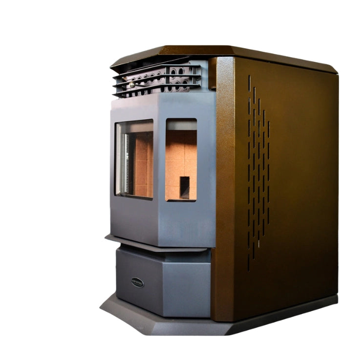 Modern stove with brown and gray design on a white background