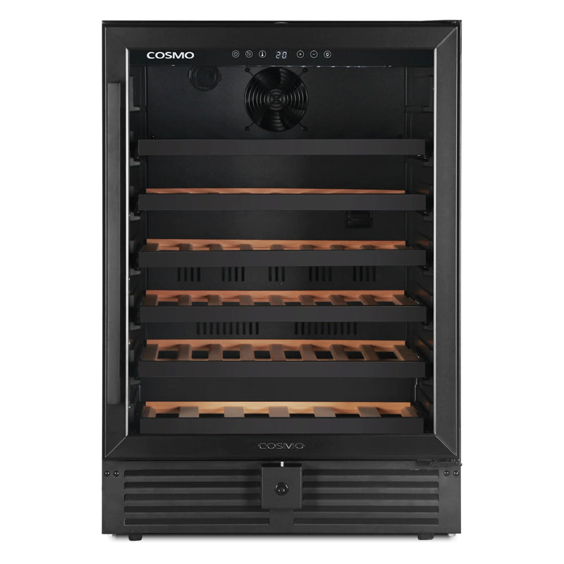 Cosmo 24" Lumin Collection Wine Cooler in Matte Black, 52-Bottle Capacity, LED Lighting, COS-24BIWCS-BK