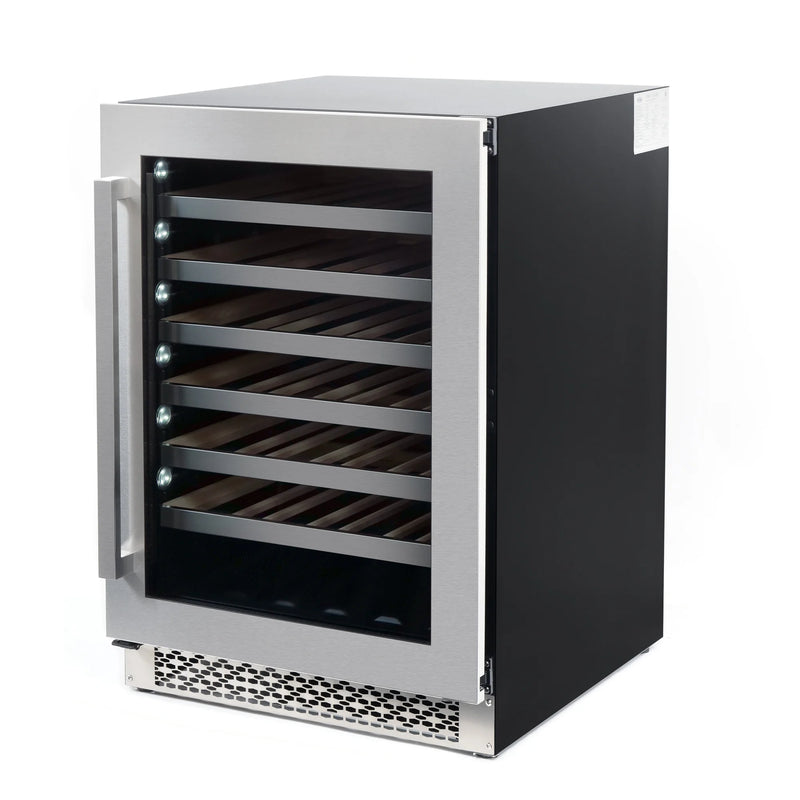 Cosmo 24" Single Zone Compressor Wine Cooler in Stainless Steel, 48-Bottle Capacity, Digital Touchpad Control, COS-24BIWCS