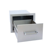 Kokomo Grills Outdoor Kitchen Stainless Steel Single Drawer KO-SD6 with 20” deep drawer, polished bar handle, and smooth ball bearing glides