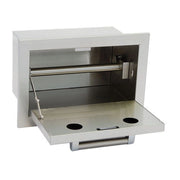 Kokomo Grills Outdoor Kitchen Stainless Steel Paper Towel Holder KO-ATH with enclosed design, polished handles, and versatile mounting options.