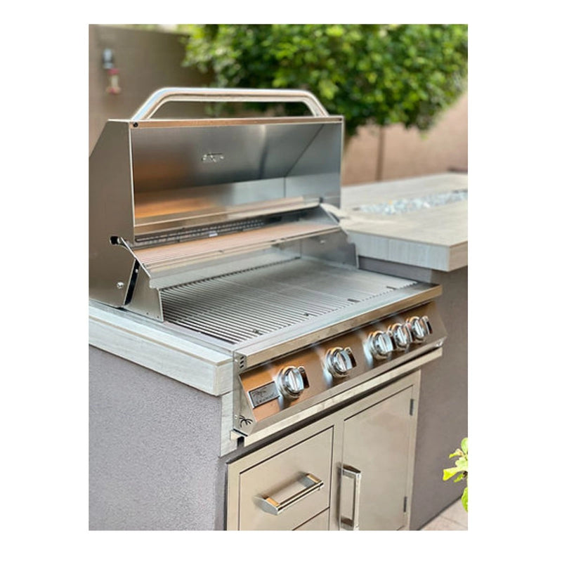 Kokomo Grills 3 PIECE OUTDOOR KITCHEN PACKAGE DEAL with 32" 4 burner stainless steel built-in grill, combo door, and drawer system