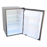 Kokomo Grills Built-In Outdoor Kitchen Refrigerator KO-FRIDGE with stainless steel door, temp control, soda rack, and interior lighting