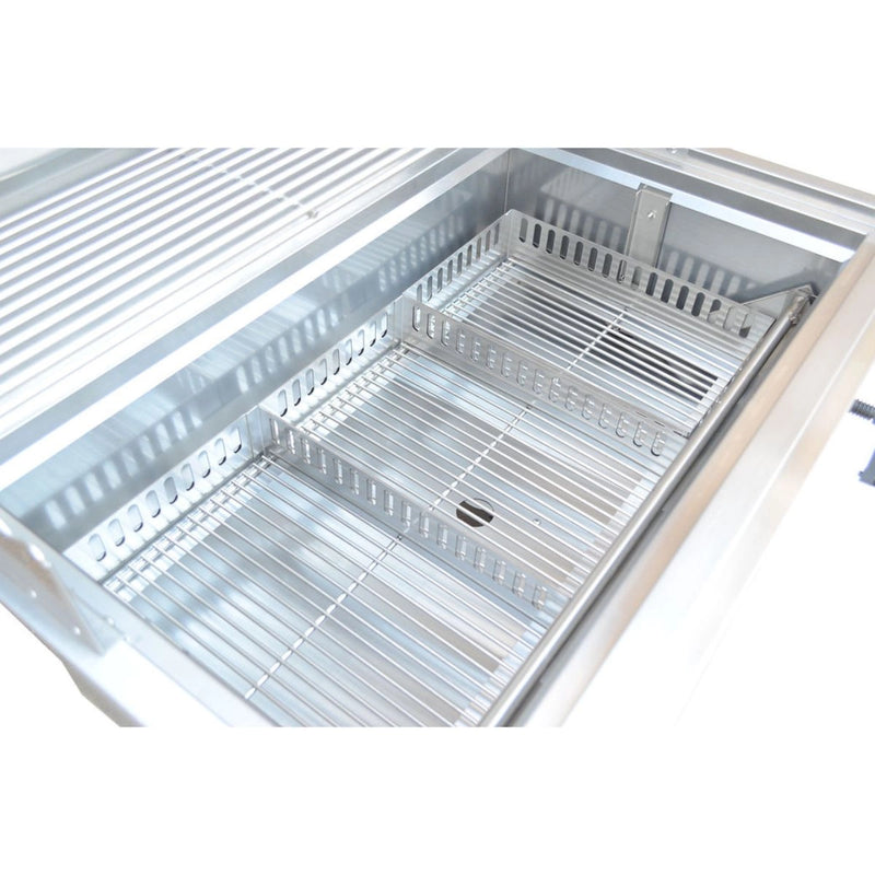 Kokomo Grills 32” Built in Charcoal Grill with 304 stainless steel construction and adjustable charcoal tray for precise heat control.