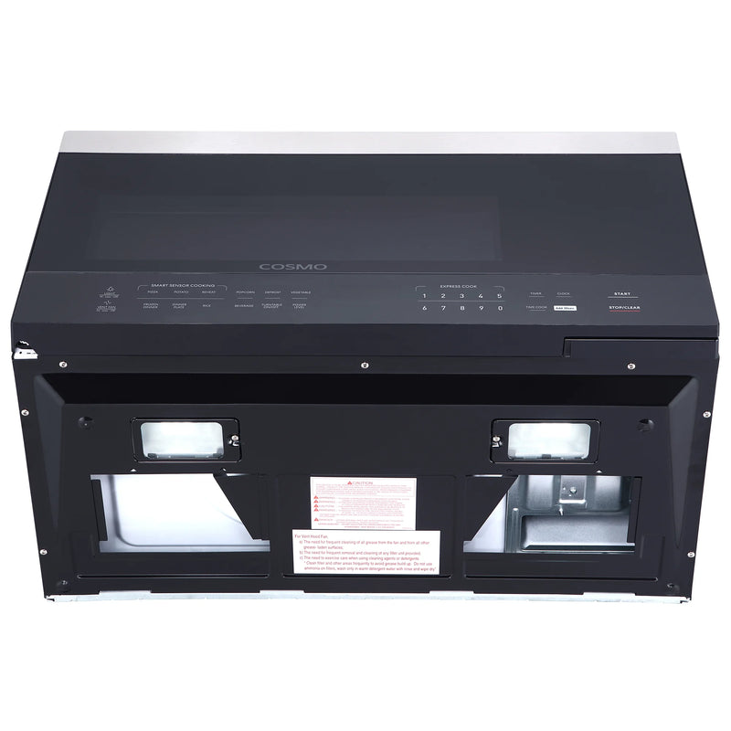 Cosmo 30" Over-the-Range Microwave in Stainless Steel, 1000W, Sensor Reheat and Cook, COS-3016ORM1SS