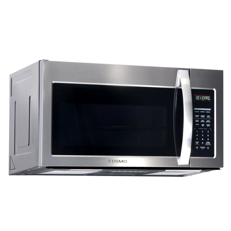 Cosmo 30" Over-the-Range Microwave in Stainless Steel, 1.9 cu. ft., 1000W, Smart Sensor Cooking, COS-3019ORM2SS