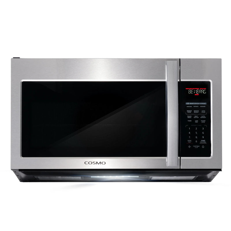 Cosmo 30" Over-the-Range Microwave in Stainless Steel, 1.9 cu. ft., 1000W, Smart Sensor Cooking, COS-3019ORM2SS
