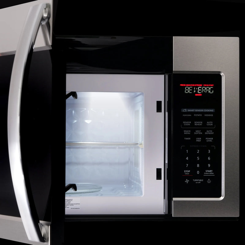 Cosmo 30" Over-the-Range Microwave in Stainless Steel, 1.9 cu. ft., 1000W, Smart Sensor Cooking, COS-3019ORM2SS