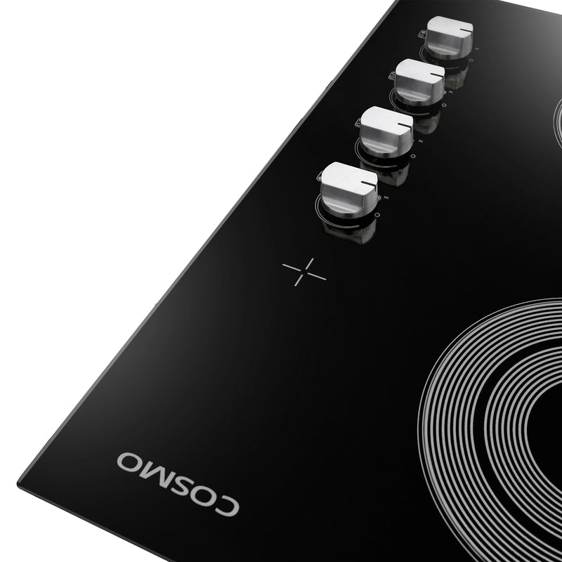 Cosmo 30" Electric Cooktop in Black, 4 Burners, Dual Zone Elements, COS-304ECC