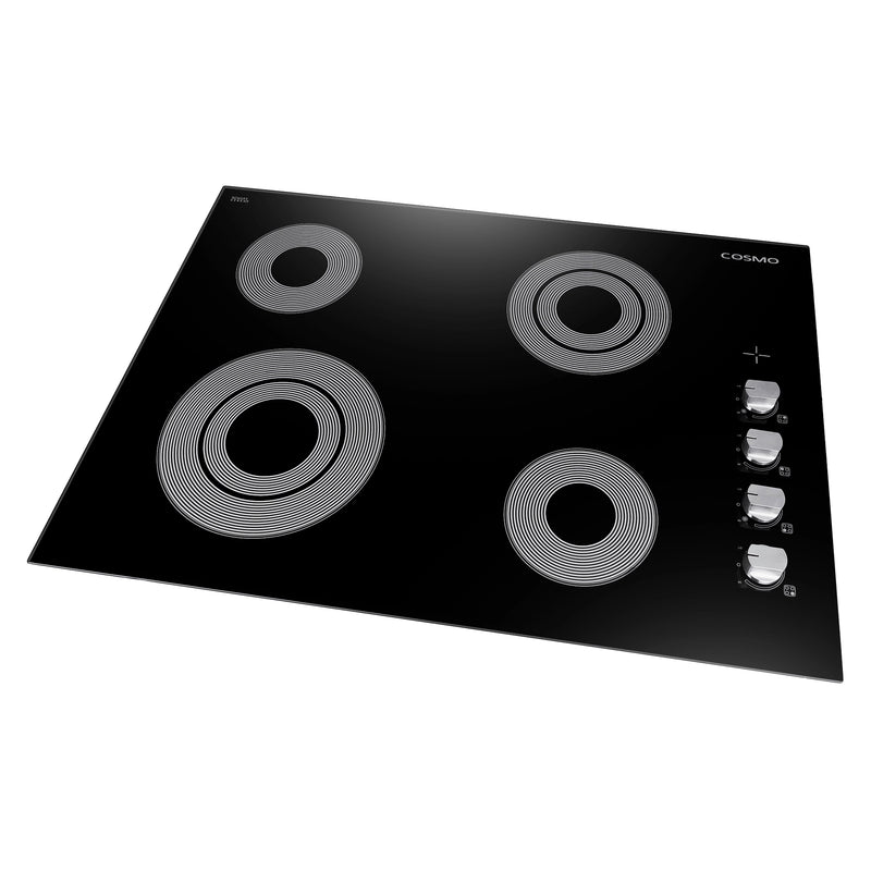 Cosmo 30" Electric Cooktop in Black, 4 Burners, Dual Zone Elements, COS-304ECC