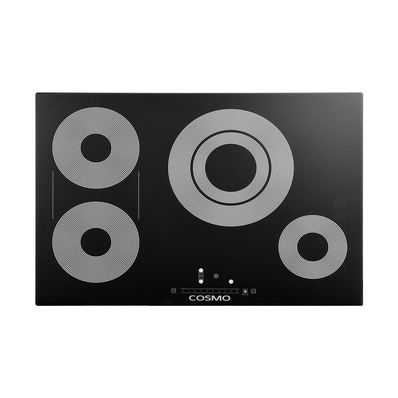 Cosmo 30" Electric Ceramic Glass Cooktop, Triple Zone Element, Sync Burners, Hot Surface Indicator Light, COS-304TBECC