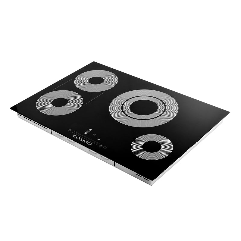 Cosmo 30" Electric Ceramic Glass Cooktop, Triple Zone Element, Sync Burners, Hot Surface Indicator Light, COS-304TBECC