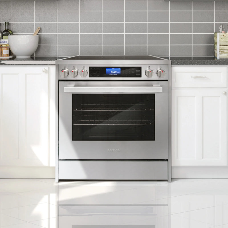 Cosmo 30" Vista Collection 5.0 cu. ft. Freestanding Electric Range in Stainless Steel, True Convection, 5 Burners, COS-305AERC