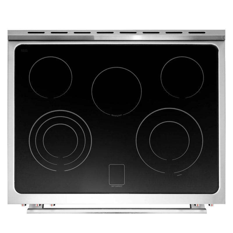 Cosmo 30" Vista Collection 5.0 cu. ft. Freestanding Electric Range in Stainless Steel, True Convection, 5 Burners, COS-305AERC