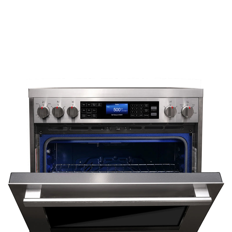 Cosmo 30" Vista Collection 5.0 cu. ft. Freestanding Electric Range in Stainless Steel, True Convection, 5 Burners, COS-305AERC