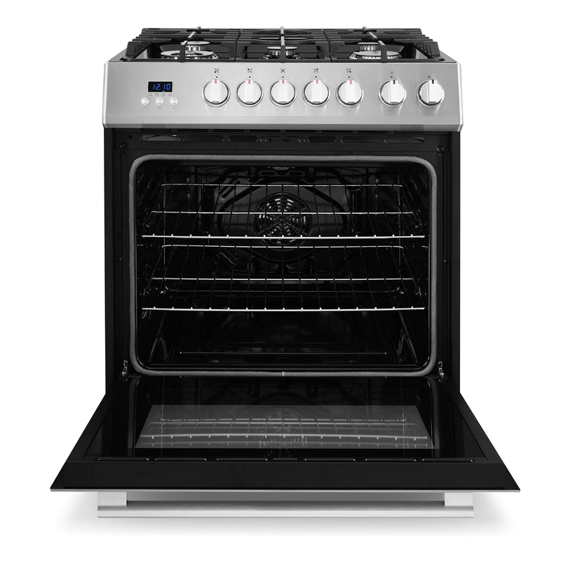 Cosmo 30" Nebula Collection 5.0 cu. ft. Freestanding Gas Range in Stainless Steel, Convection Oven, 5 Sealed Burners, COS-305AGC