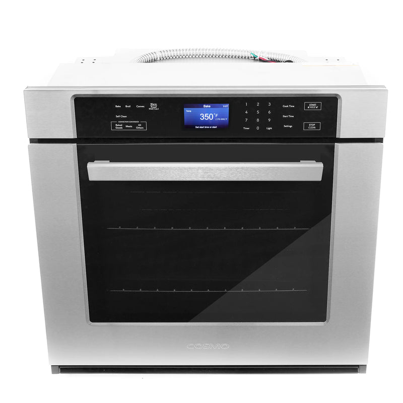 Cosmo 30" Haven Collection Single Electric Wall Oven in Stainless Steel, True Convection, Self-Cleaning, COS-30ESWC