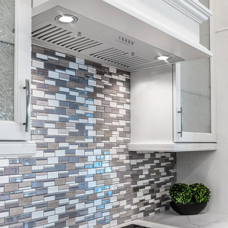 Cosmo 30" Lumin Collection Ducted Insert Range Hood in Stainless Steel, 380 CFM, LED Lights, COS-30IRHP