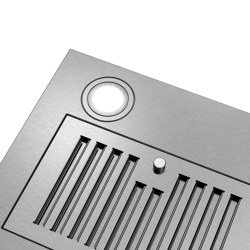 Cosmo 30" Lumin Collection Ducted Insert Range Hood in Stainless Steel, 380 CFM, LED Lights, COS-30IRHP