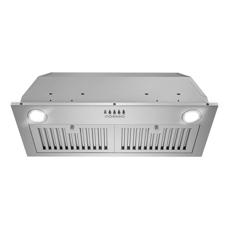 Cosmo 30" Lumin Collection Ducted Insert Range Hood in Stainless Steel, 380 CFM, LED Lights, COS-30IRHP