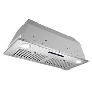 Cosmo 30" Lumin Collection Ducted Insert Range Hood in Stainless Steel, 380 CFM, Touch Controls, COS-30IRHS