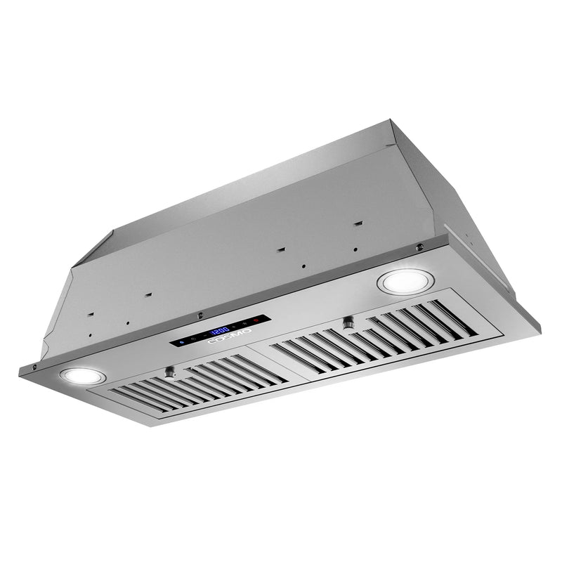 Cosmo 30" Lumin Collection Ducted Insert Range Hood in Stainless Steel, 380 CFM, Touch Controls, COS-30IRHS