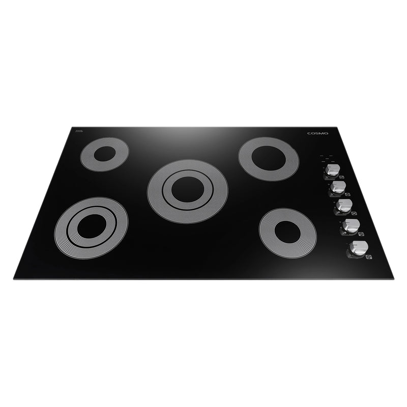 Cosmo 36" Electric Ceramic Glass Cooktop in Black, 5 Burners, Dual Zone Elements, COS-365ECC