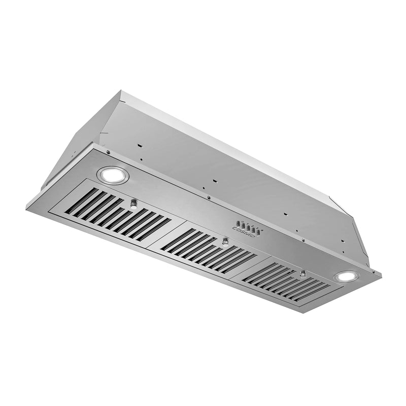 Cosmo 36" Lumin Collection Ducted Insert Range Hood in Stainless Steel, 380 CFM, LED Lights, COS-36IRHP