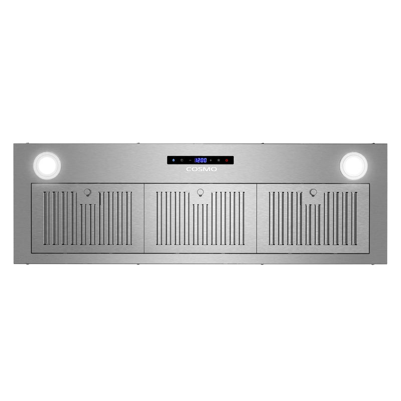 Cosmo 36" Lumin Collection Insert Range Hood in Stainless Steel, 380 CFM, Touch Controls, LED Lights, COS-36IRHS