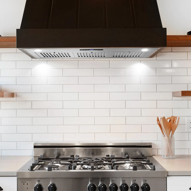 Cosmo 36" Lumin Collection Insert Range Hood in Stainless Steel, 380 CFM, Touch Controls, LED Lights, COS-36IRHS