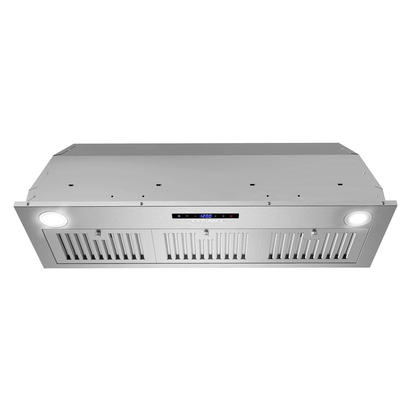 Cosmo 36" Lumin Collection Insert Range Hood in Stainless Steel, 380 CFM, Touch Controls, LED Lights, COS-36IRHS