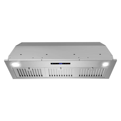 Cosmo 36" Lumin Collection Insert Range Hood in Stainless Steel, 380 CFM, Touch Controls, LED Lights, COS-36IRHS