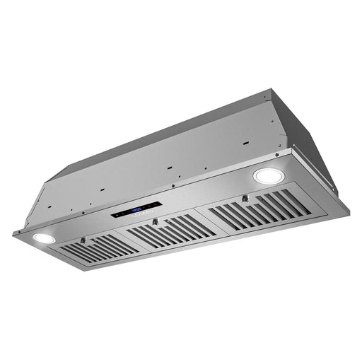 Cosmo 36" Lumin Collection Insert Range Hood in Stainless Steel, 380 CFM, Touch Controls, LED Lights, COS-36IRHS