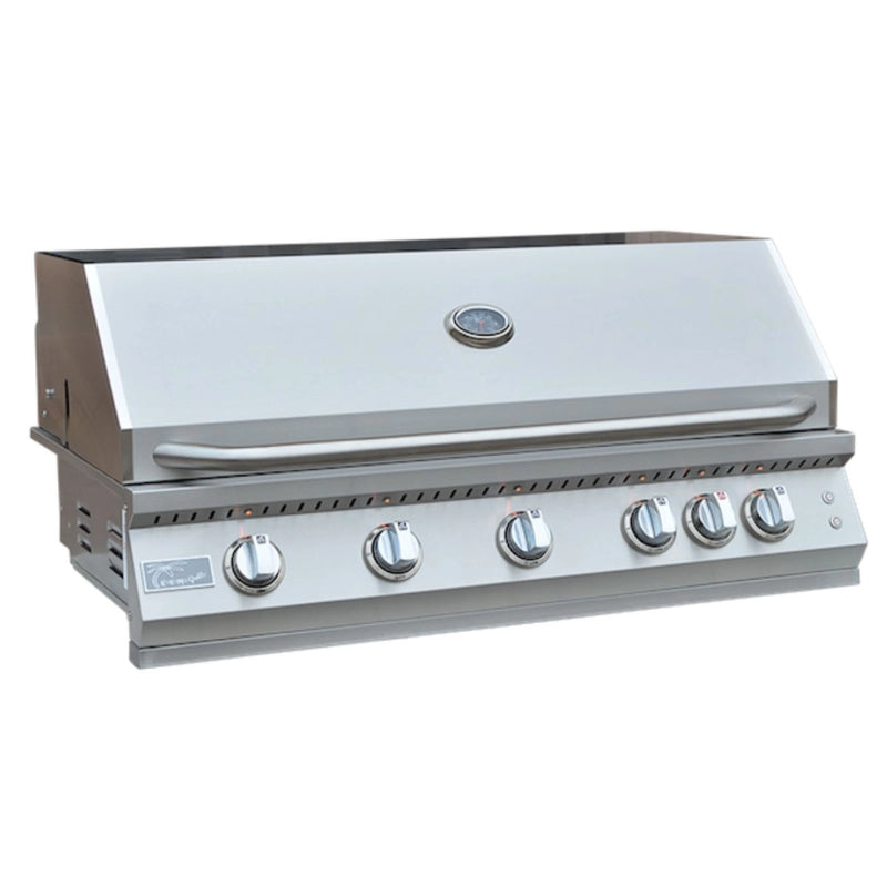 Kokomo Grills 40” Professional Built in Gas Grill with 5 stainless steel burners, temperature gauge, and heavy-duty construction.