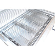 Kokomo Grills 32” Built-In Charcoal Grill with 304 stainless steel, adjustable charcoal tray, and double-wall hood for heat retention.